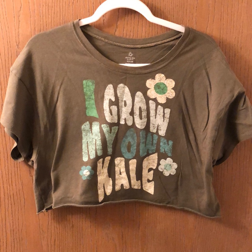 Cute Crop top: I grow my own Kale.